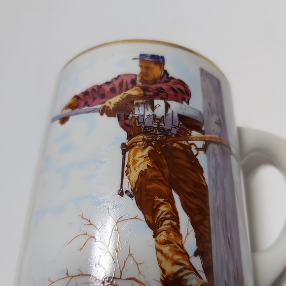 Vtg gold rim electricians mug - Picture 2 of 3